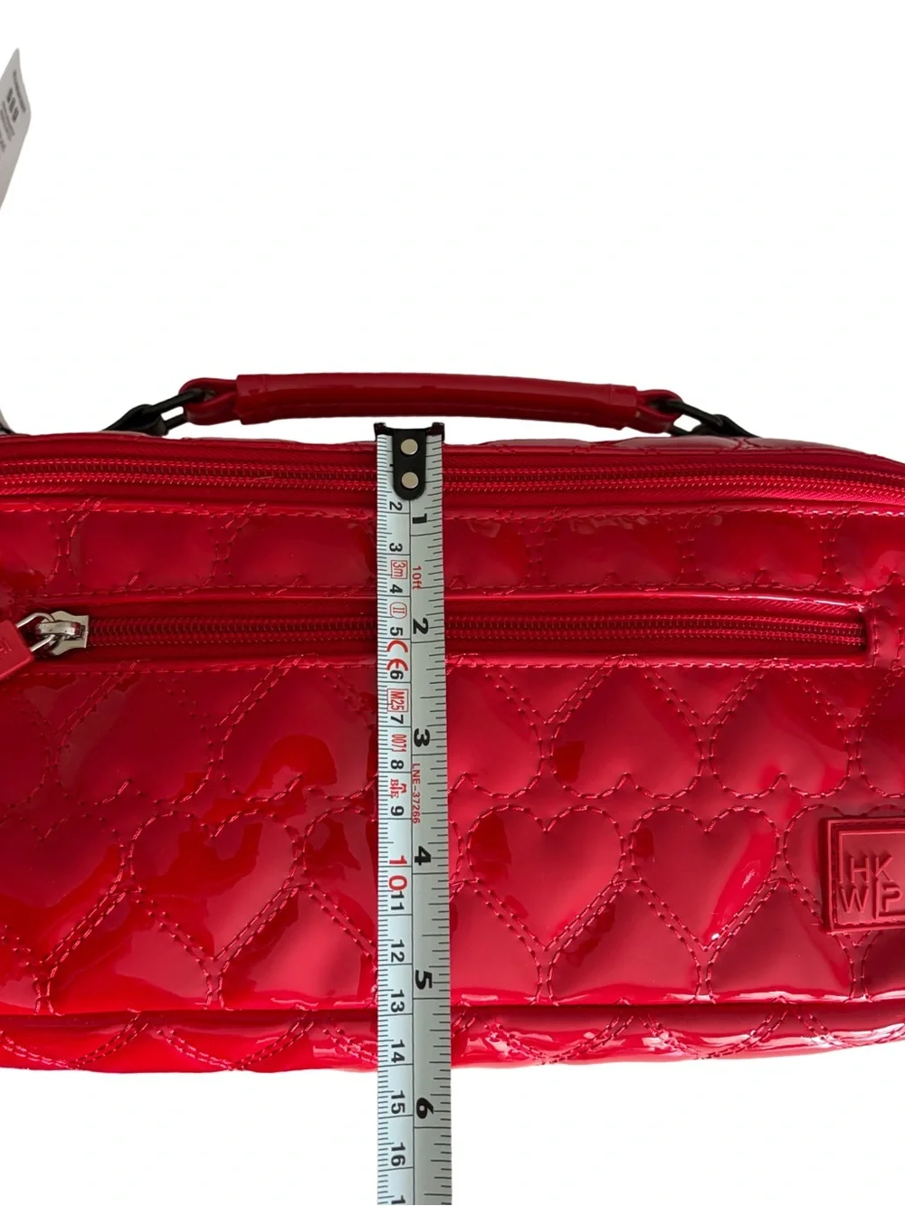 IHKWIP Carry All Heart Quilted Travel Cosmetic Case Cardinal Red NWT